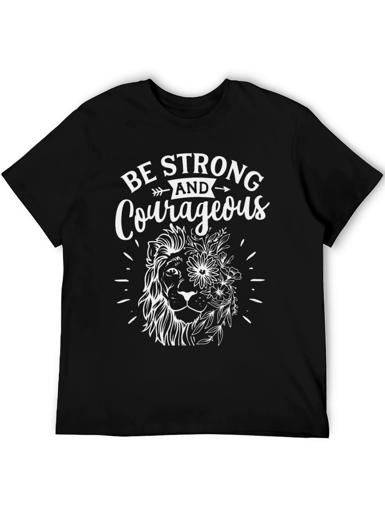 Be Strong & Courageous Lion Graphic Tee