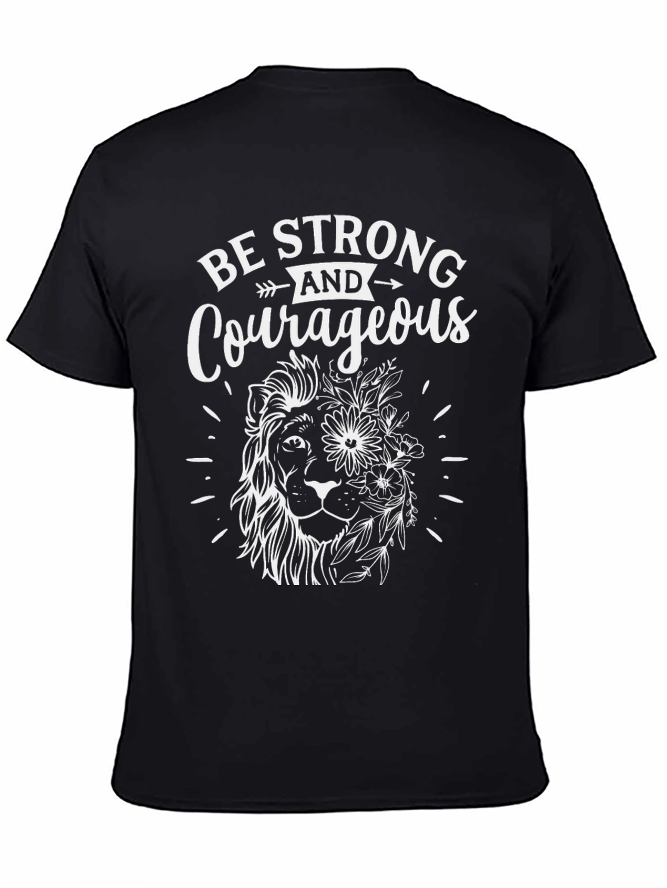 Be Strong & Courageous Lion Graphic Tee