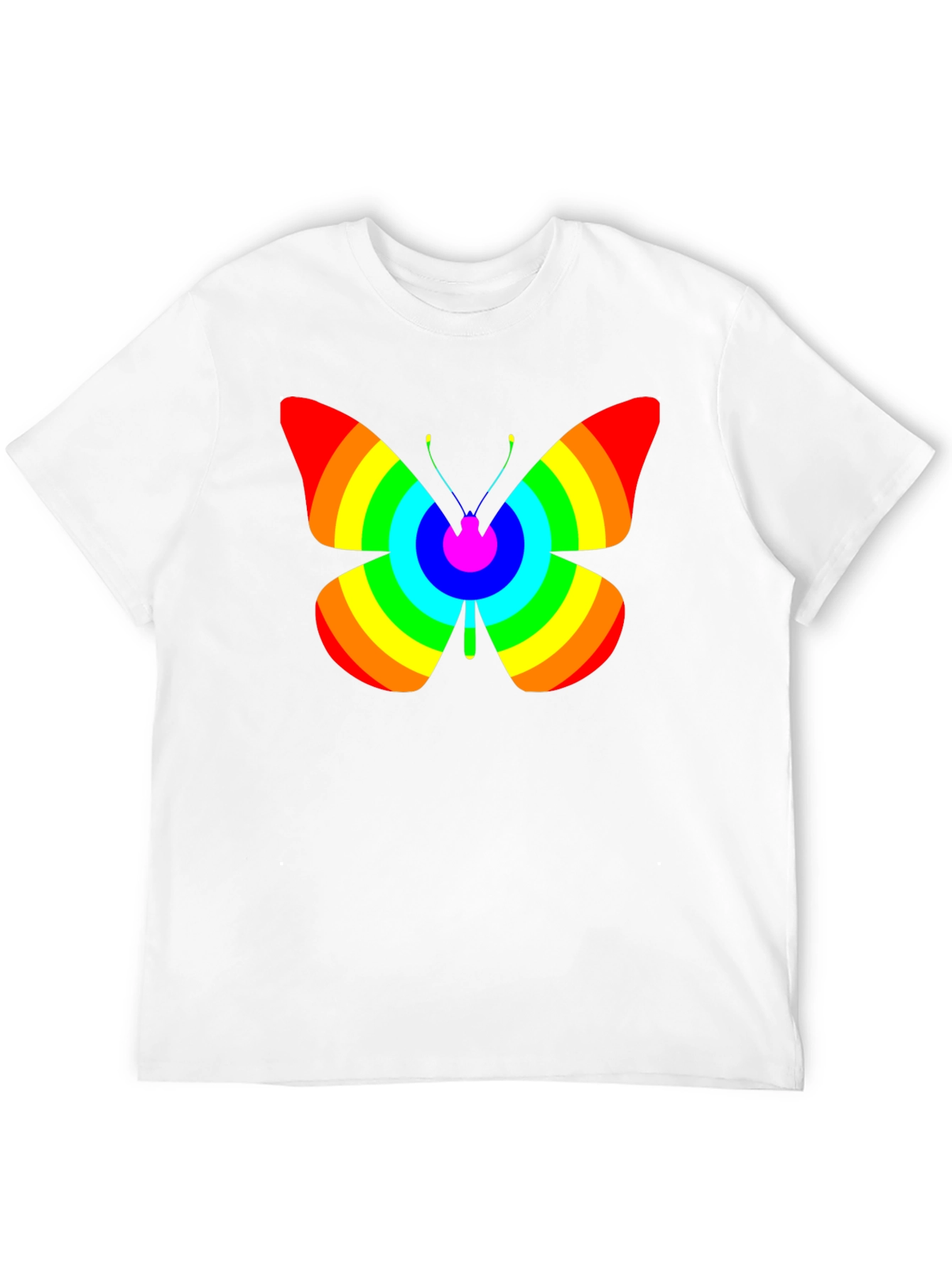 Rainbow Butterfly Graphic Tee - Classic Black T-Shirt