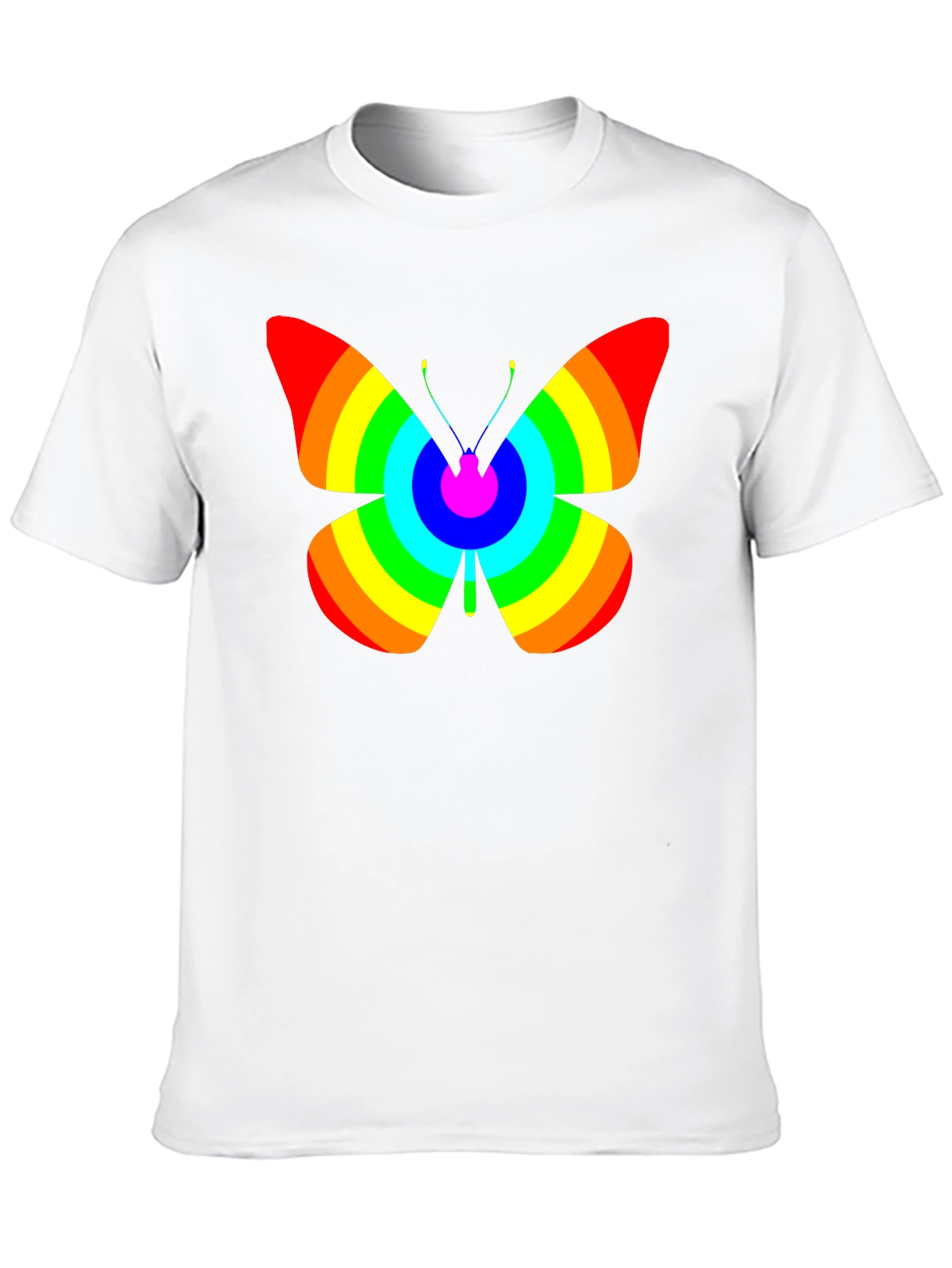 Rainbow Butterfly Graphic Tee - Classic Black T-Shirt