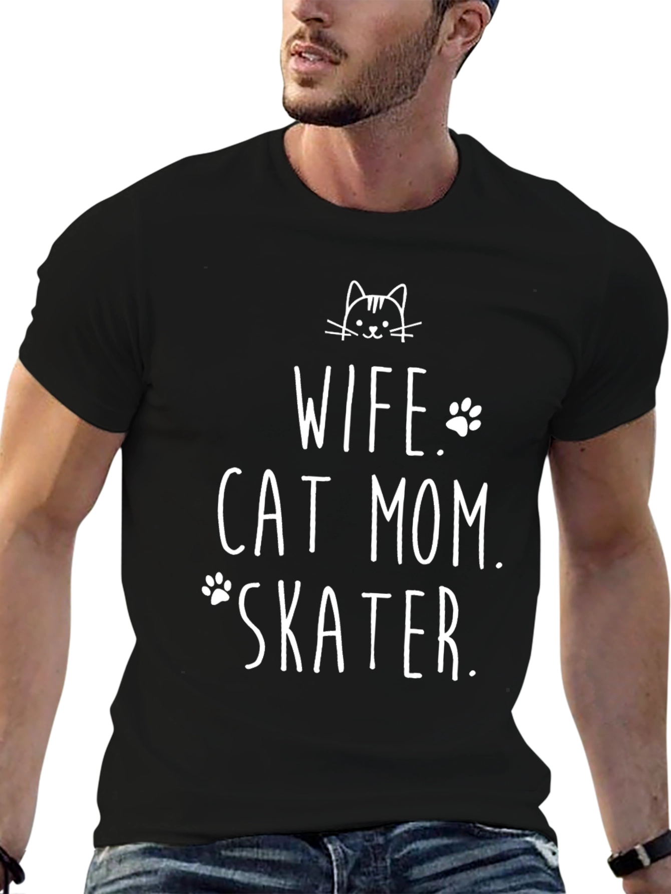 Wife Cat Mom Skater Tee
