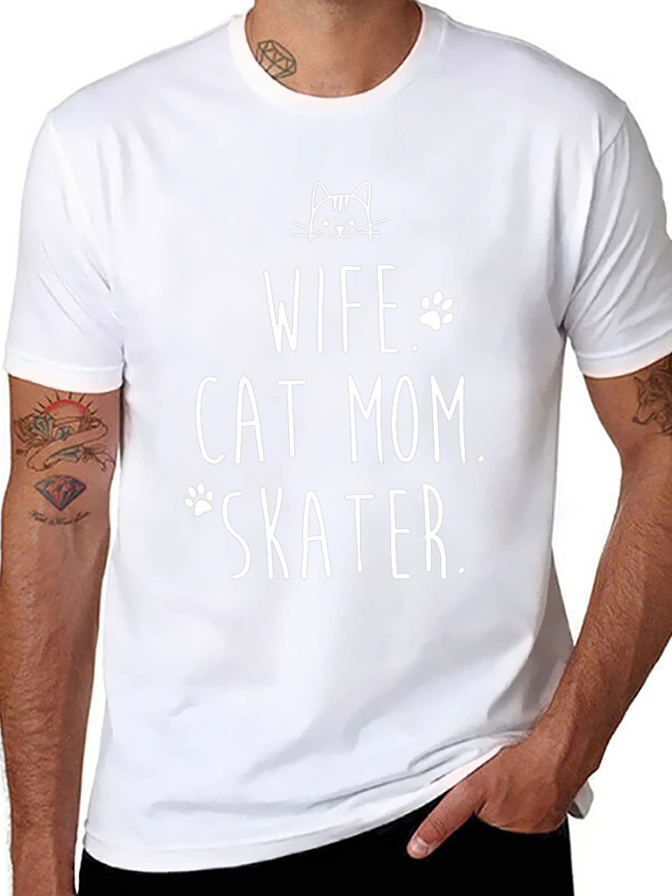 Wife Cat Mom Skater Tee