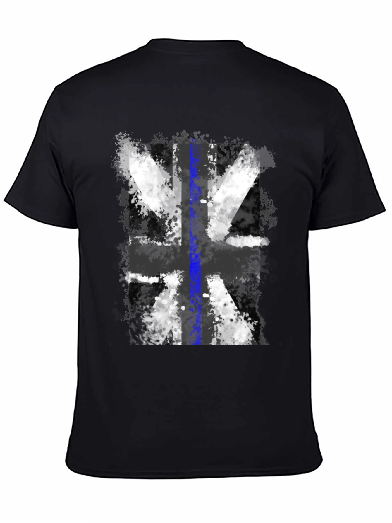 Distressed UK Flag Tee: Blue Line Support