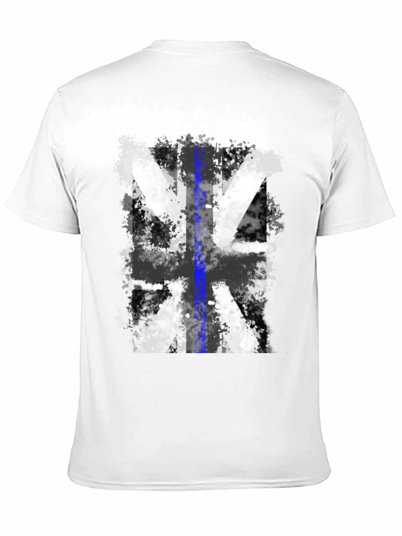 Distressed UK Flag Tee: Blue Line Support