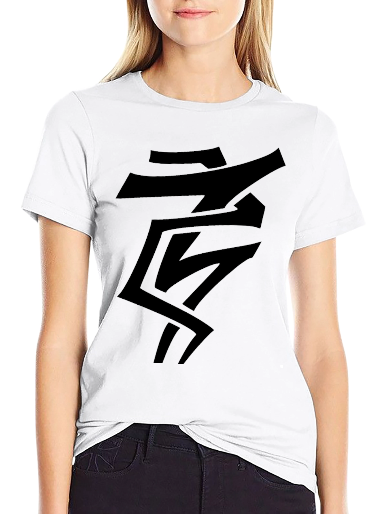 Abstract Graphic Black T-Shirt