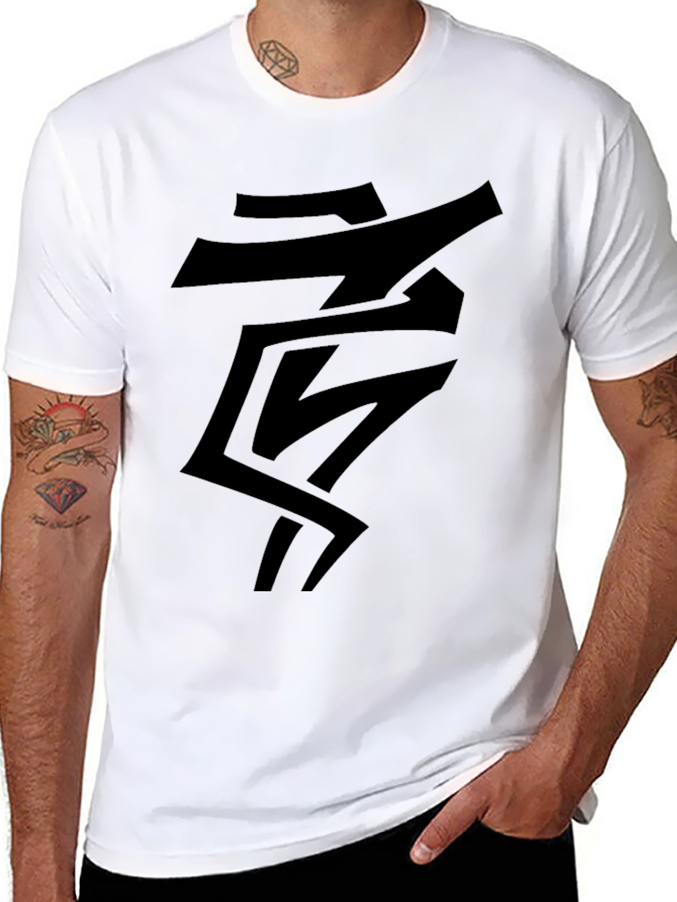 Abstract Graphic Black T-Shirt