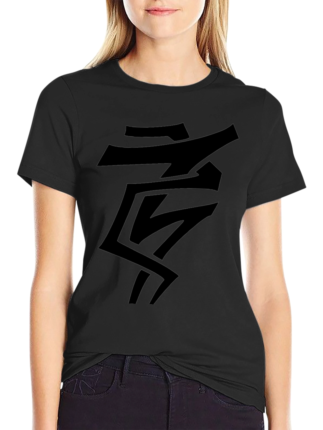 Abstract Graphic Black T-Shirt