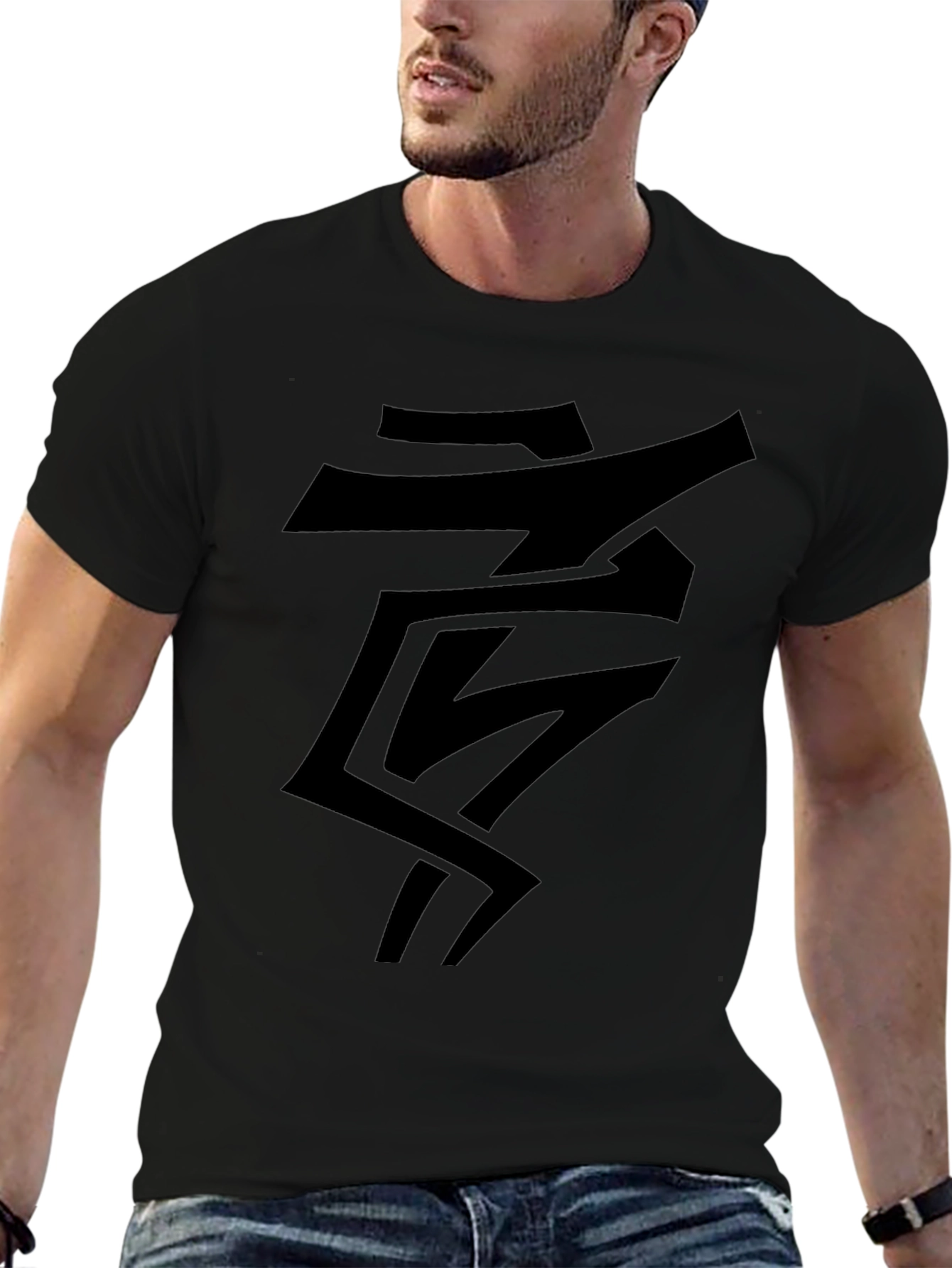 Abstract Graphic Black T-Shirt