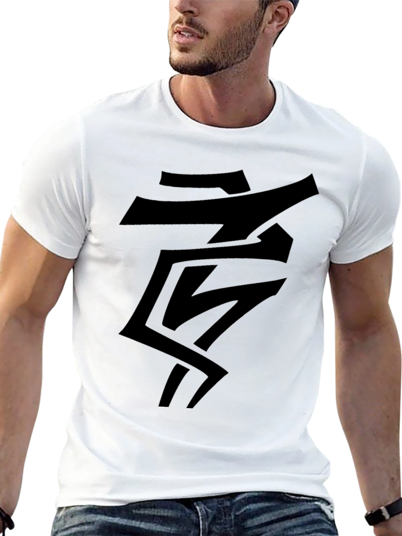 Abstract Graphic Black T-Shirt