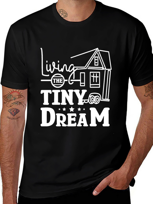 Living the Tiny Dream Black Graphic T-Shirt