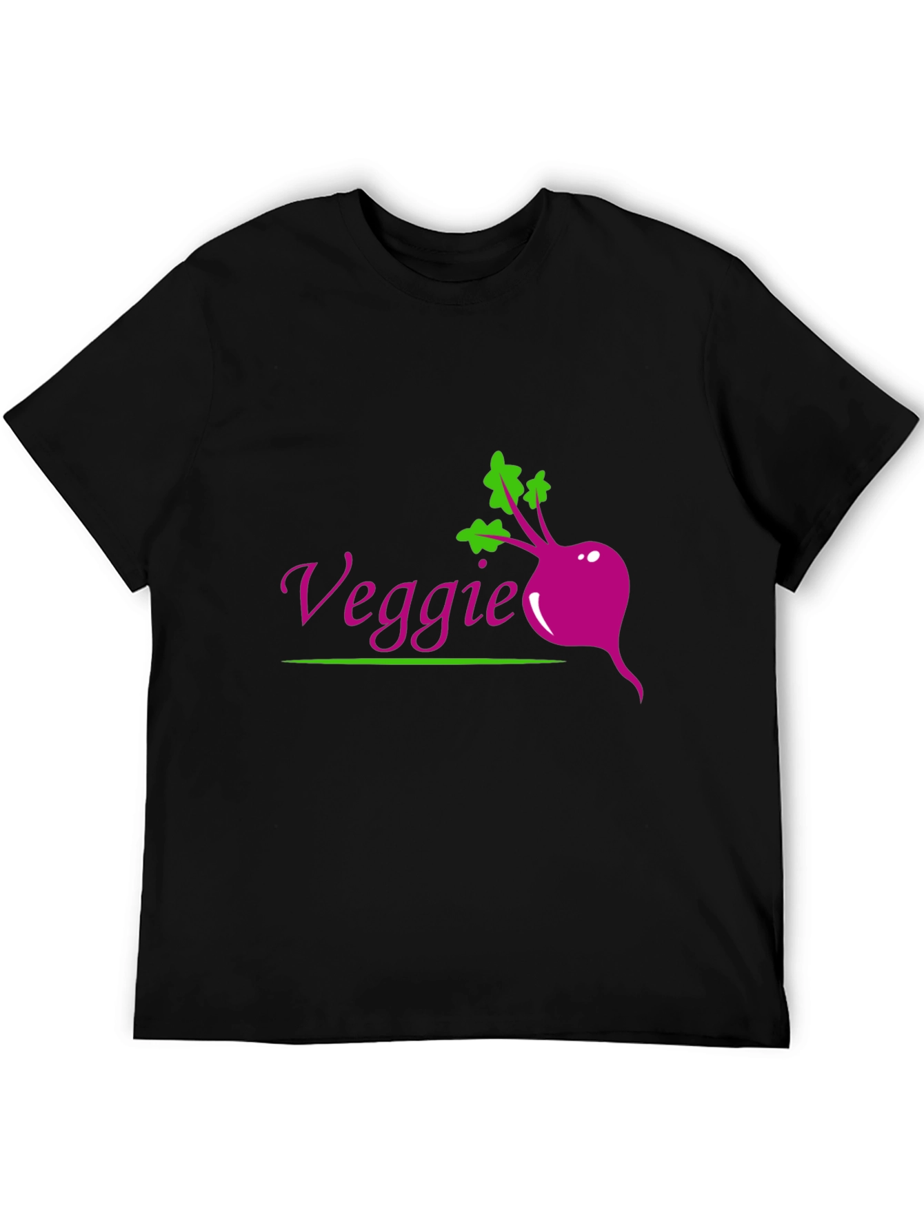 Veggie Beet Graphic Tee - Black Casual T-Shirt