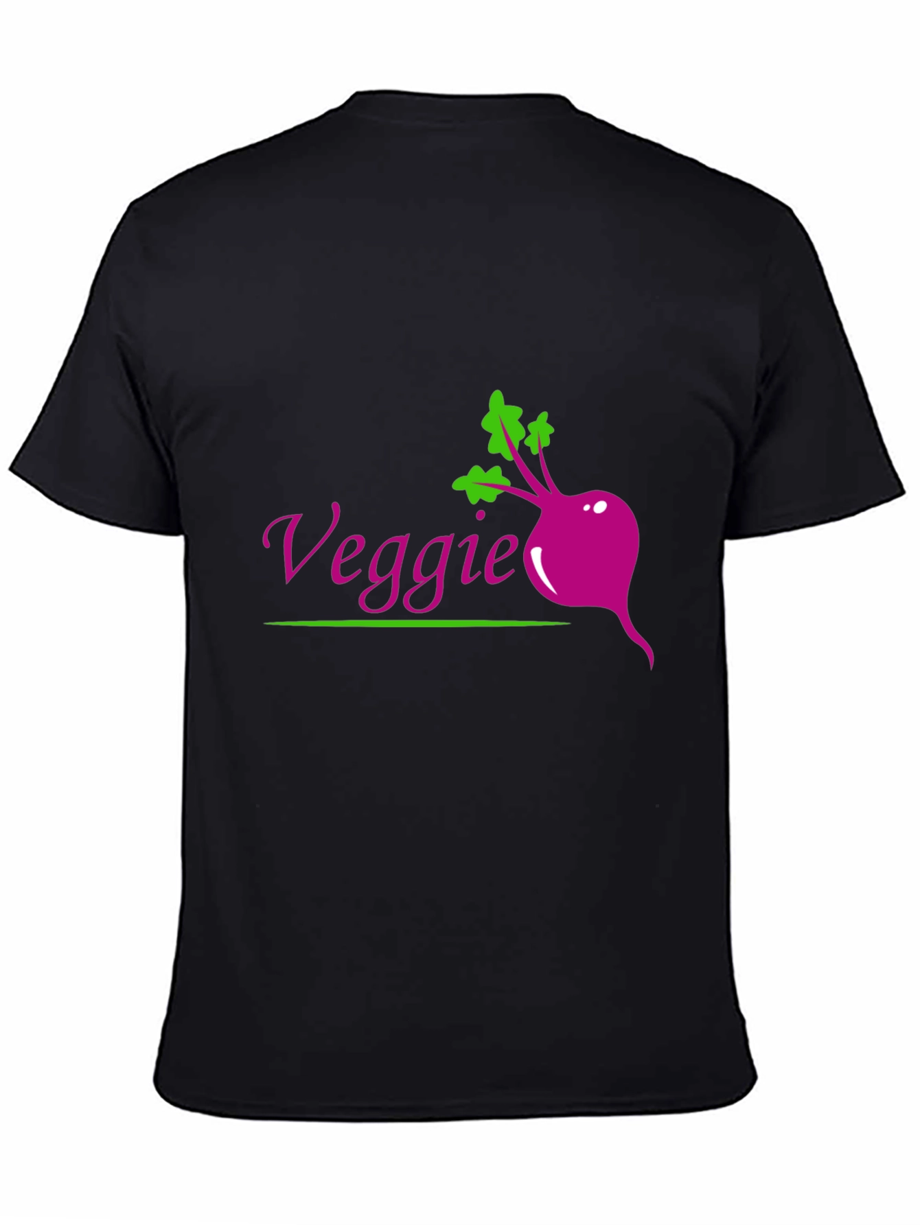 Veggie Beet Graphic Tee - Black Casual T-Shirt