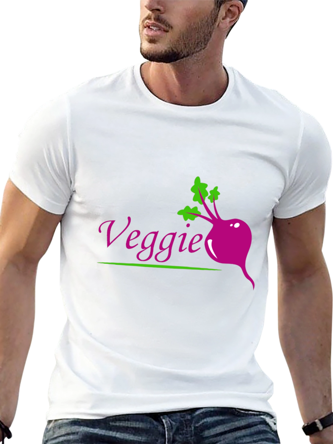 Veggie Beet Graphic Tee - Black Casual T-Shirt