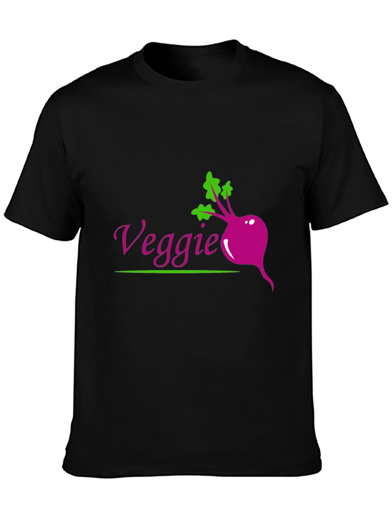 Veggie Beet Graphic Tee - Black Casual T-Shirt