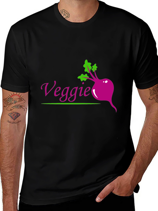Veggie Beet Graphic Tee - Black Casual T-Shirt