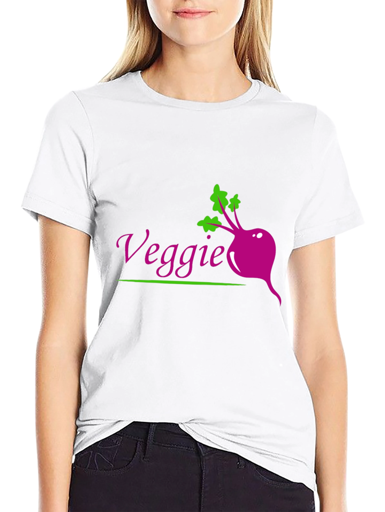Veggie Beet Graphic Tee - Black Casual T-Shirt
