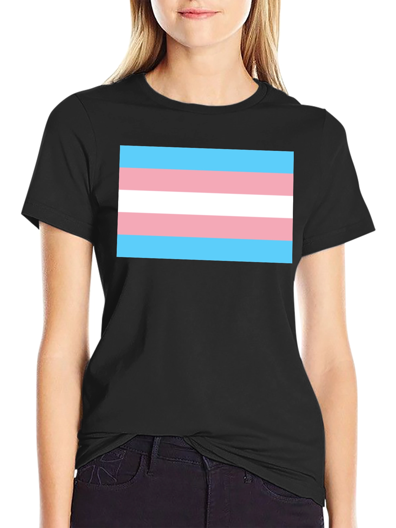 Transgender Pride Flag T-Shirt - Black Unisex Tee