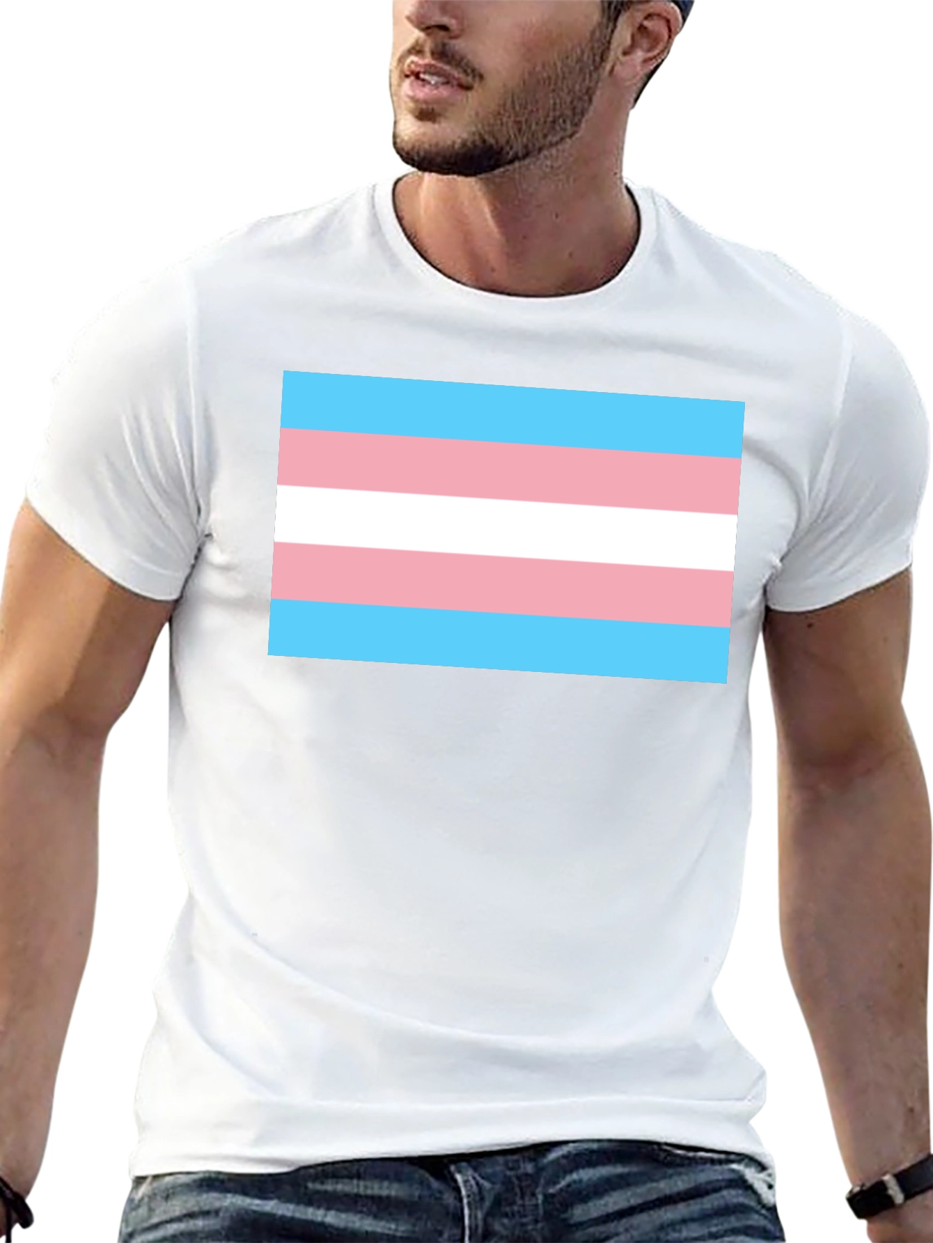 Transgender Pride Flag T-Shirt - Black Unisex Tee