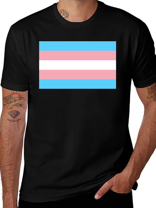 Transgender Pride Flag T-Shirt - Black Unisex Tee