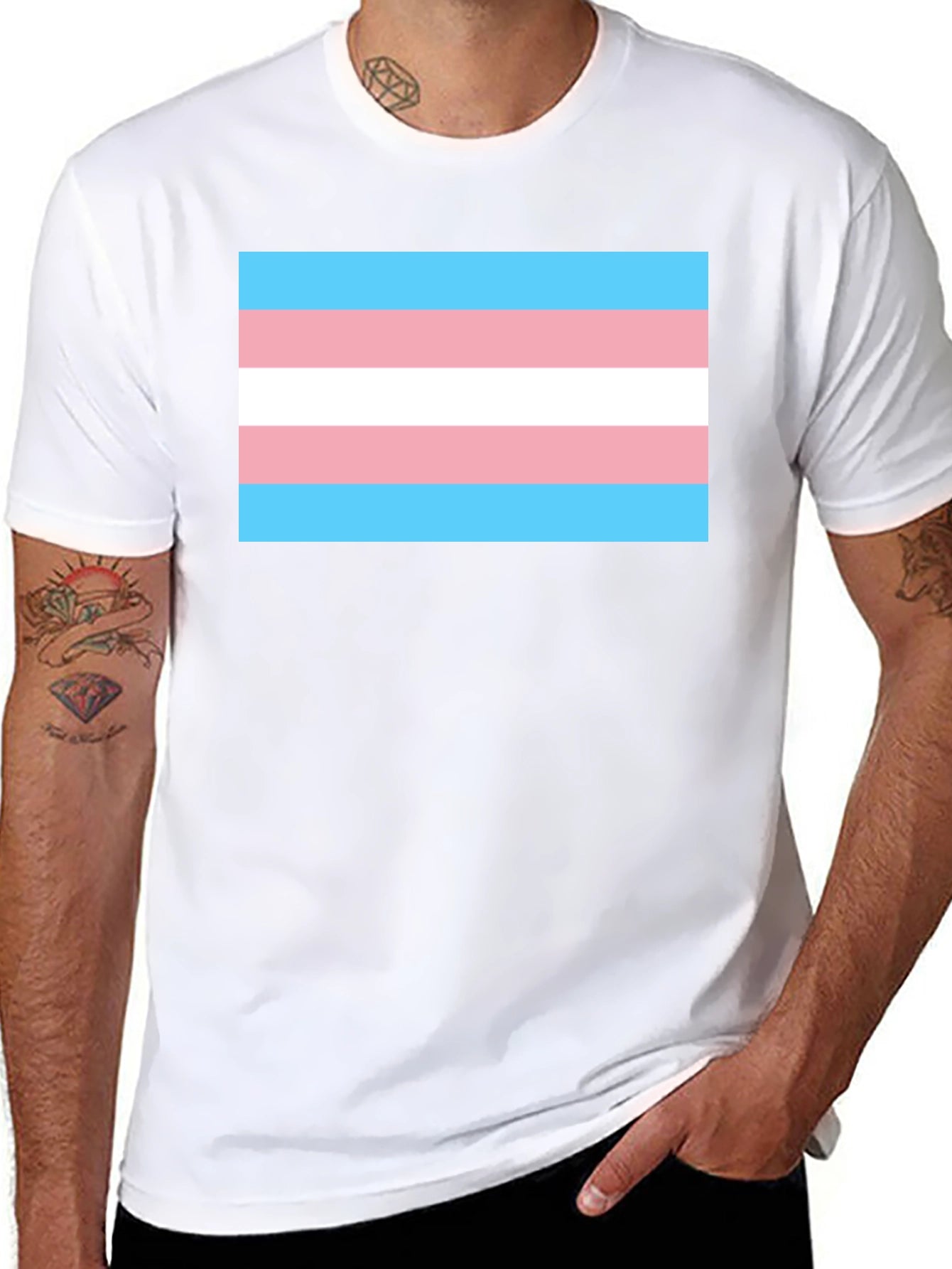 Transgender Pride Flag T-Shirt - Black Unisex Tee