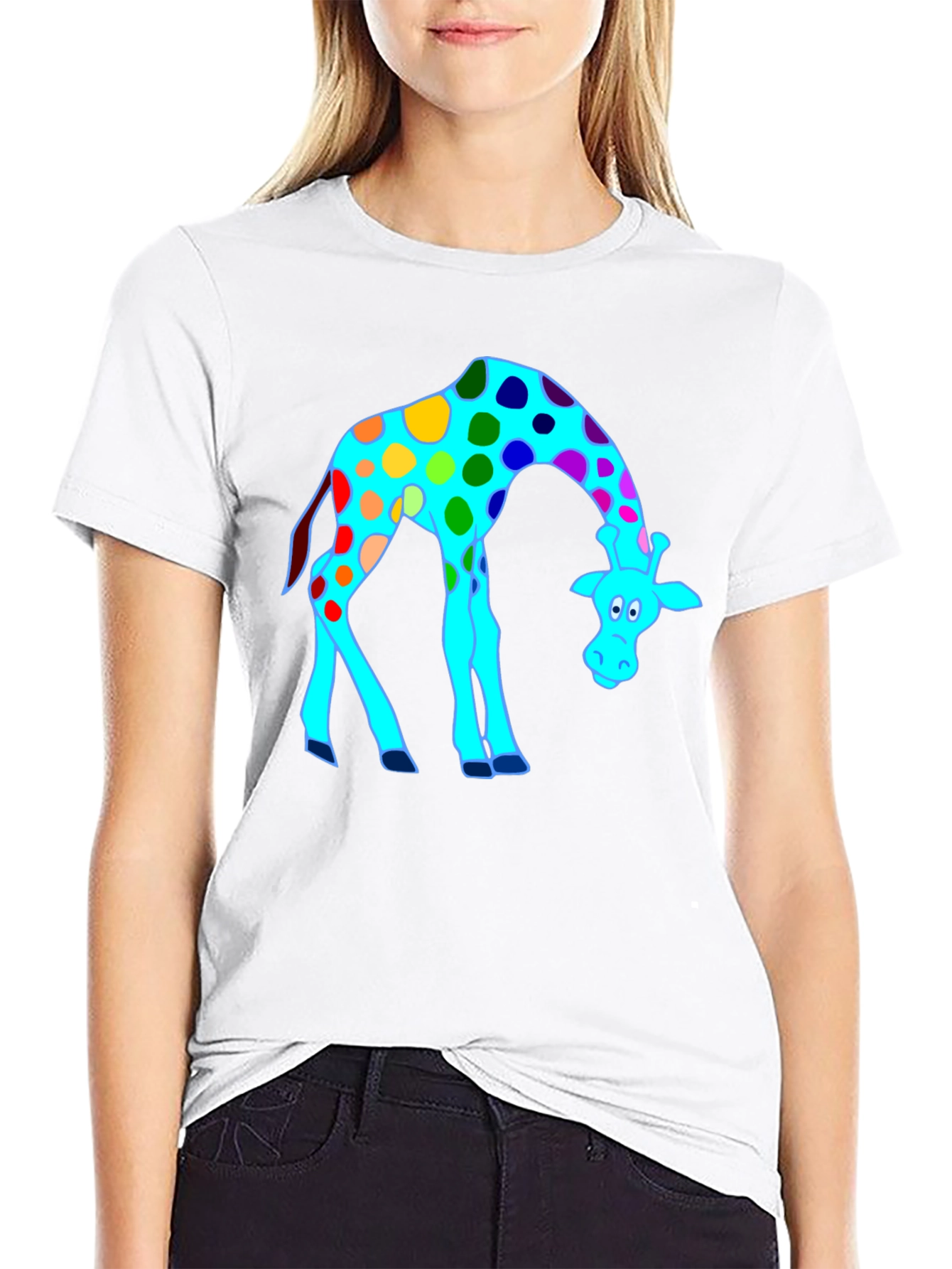 Funky Giraffe Black T-Shirt