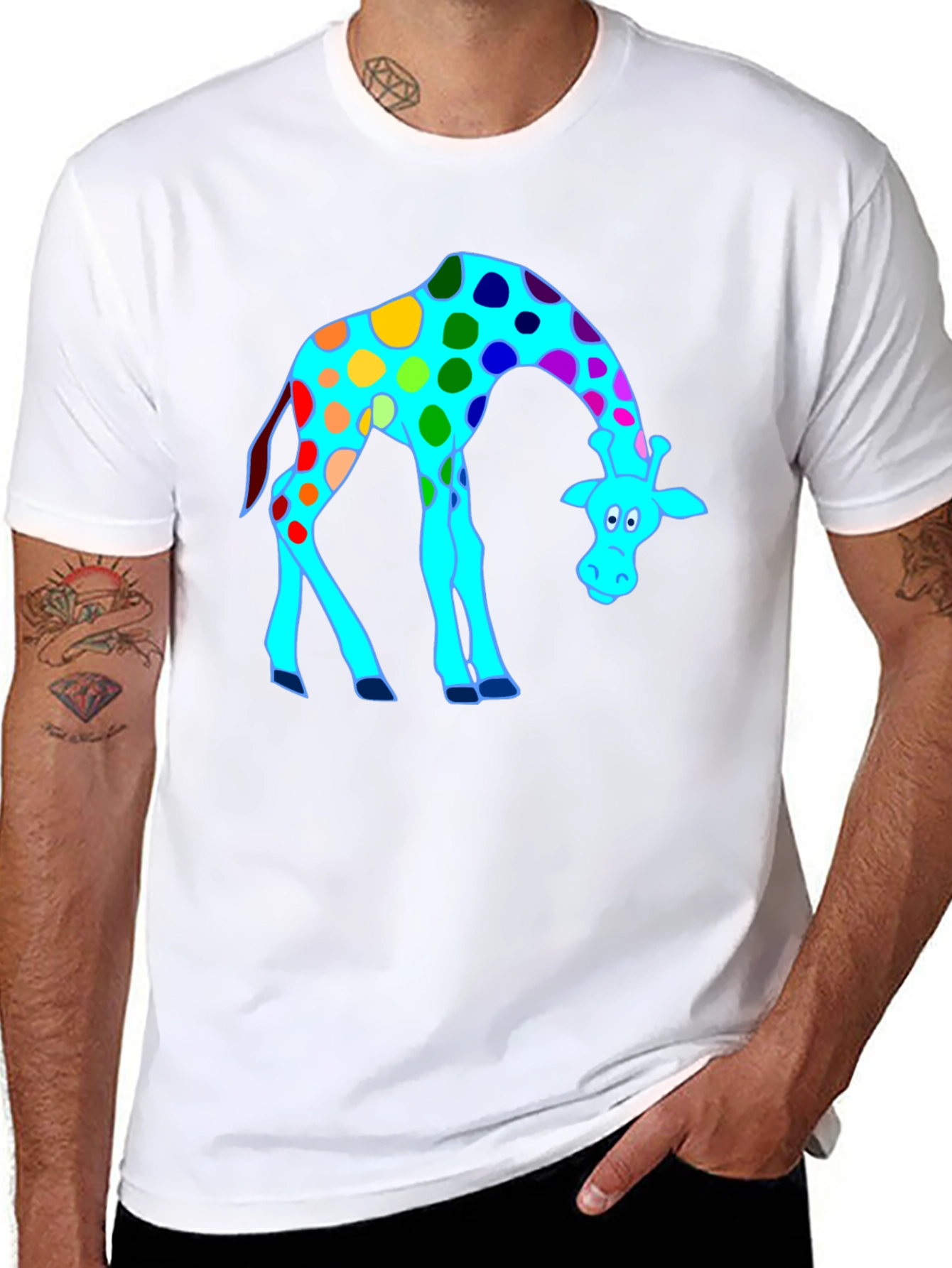 Funky Giraffe Black T-Shirt
