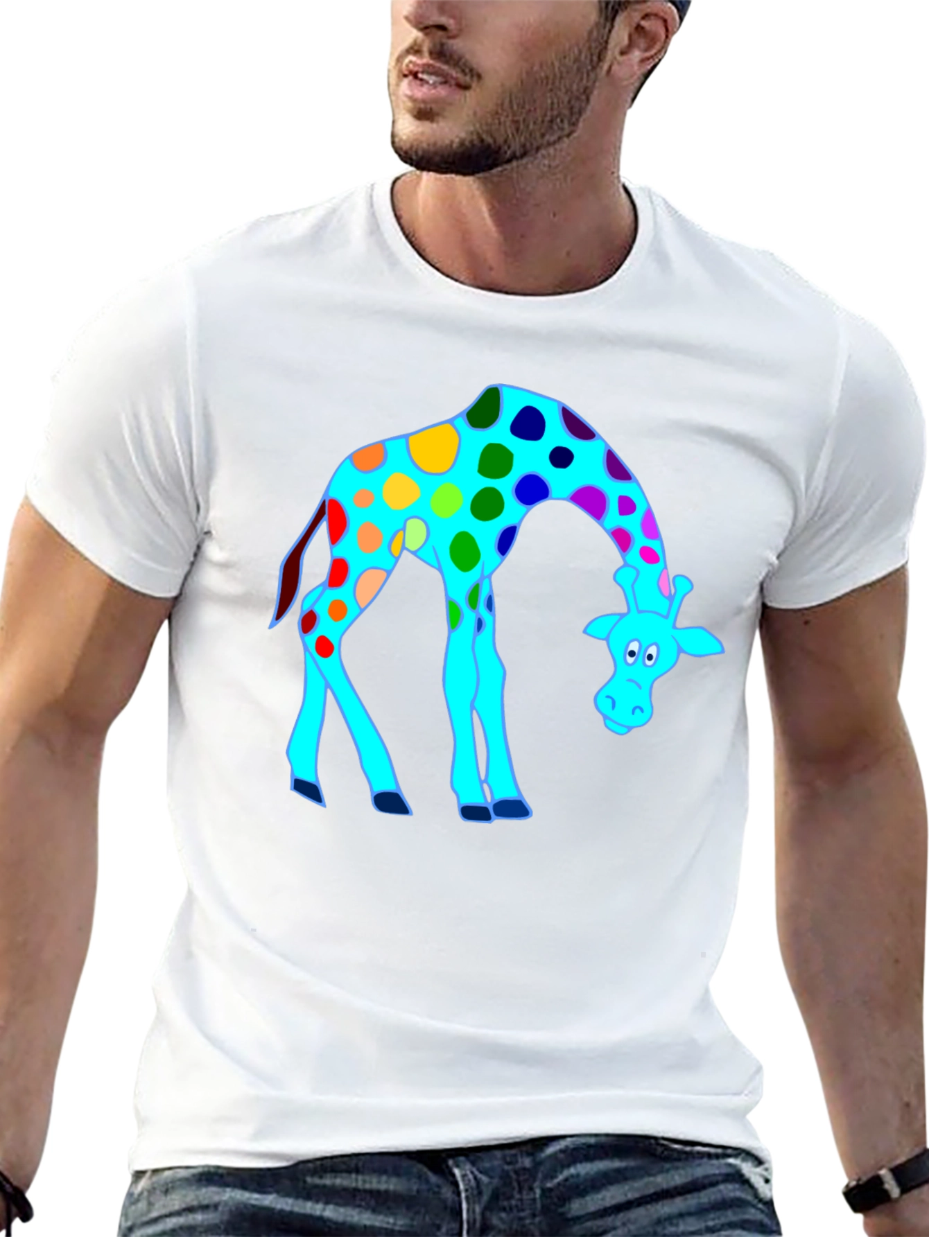 Funky Giraffe Black T-Shirt