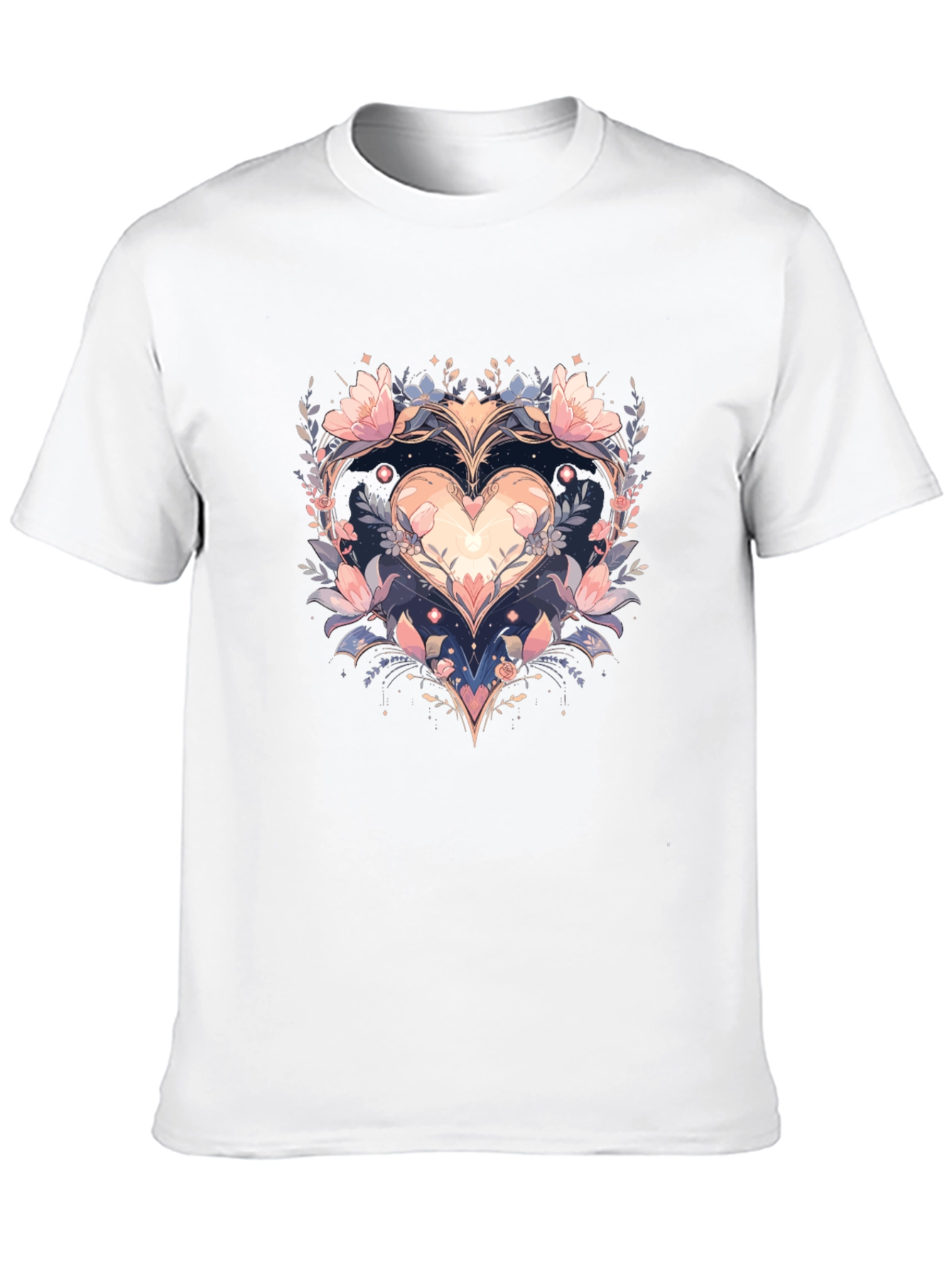 Floral Heart Graphic Tee - Stylish Comfort