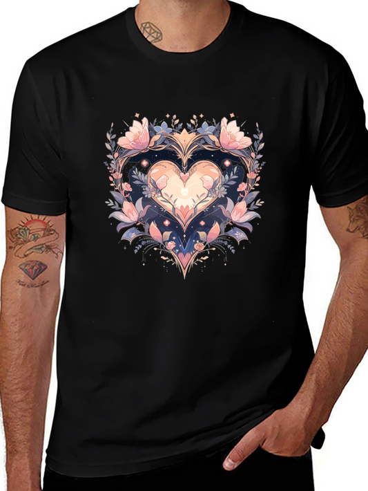 Floral Heart Graphic Tee - Stylish Comfort