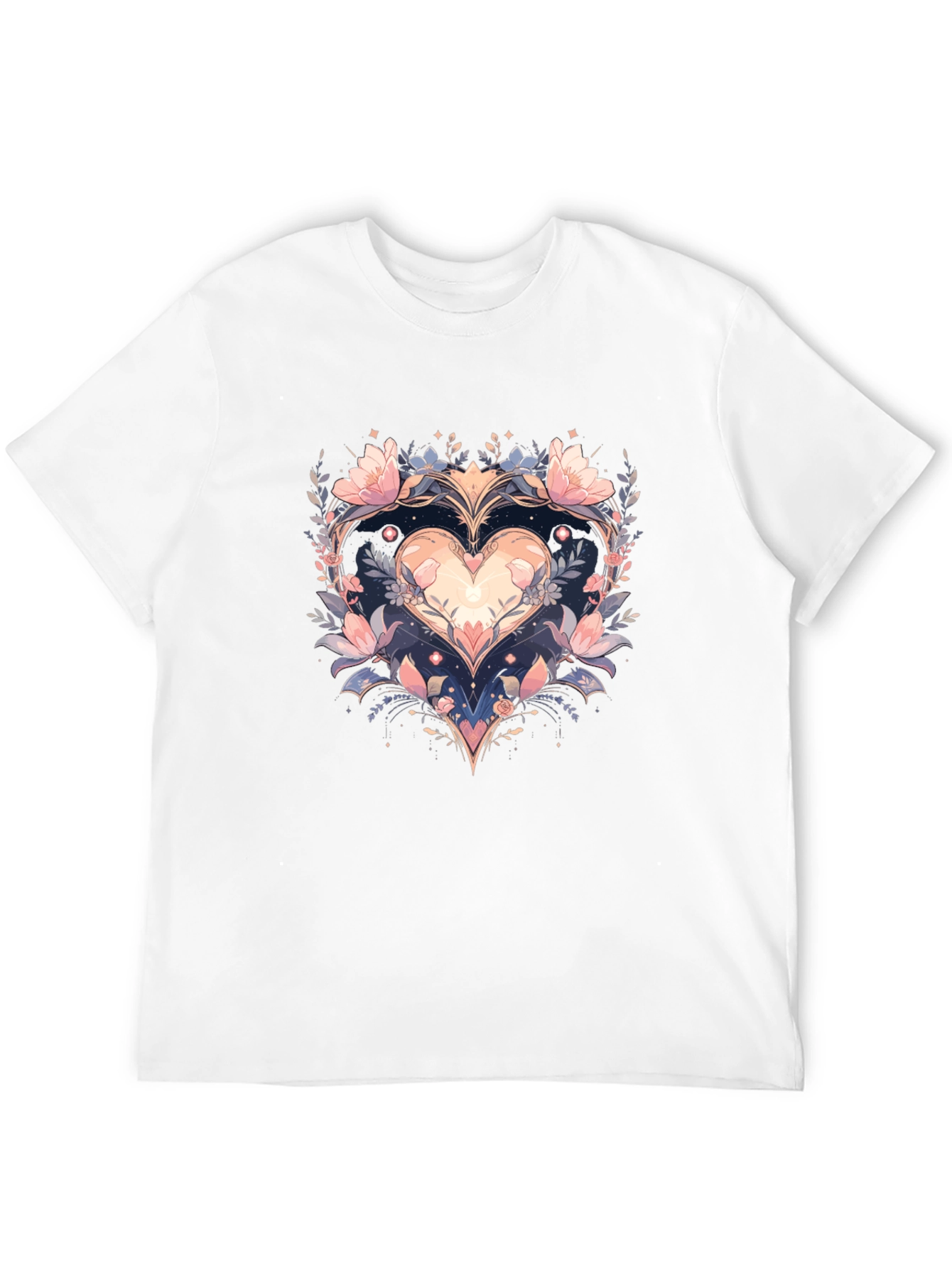 Floral Heart Graphic Tee - Stylish Comfort