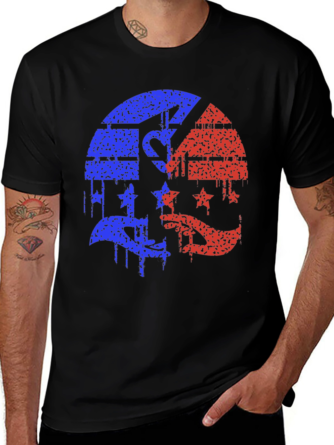 Patriotic Distressed Graphic T-Shirt