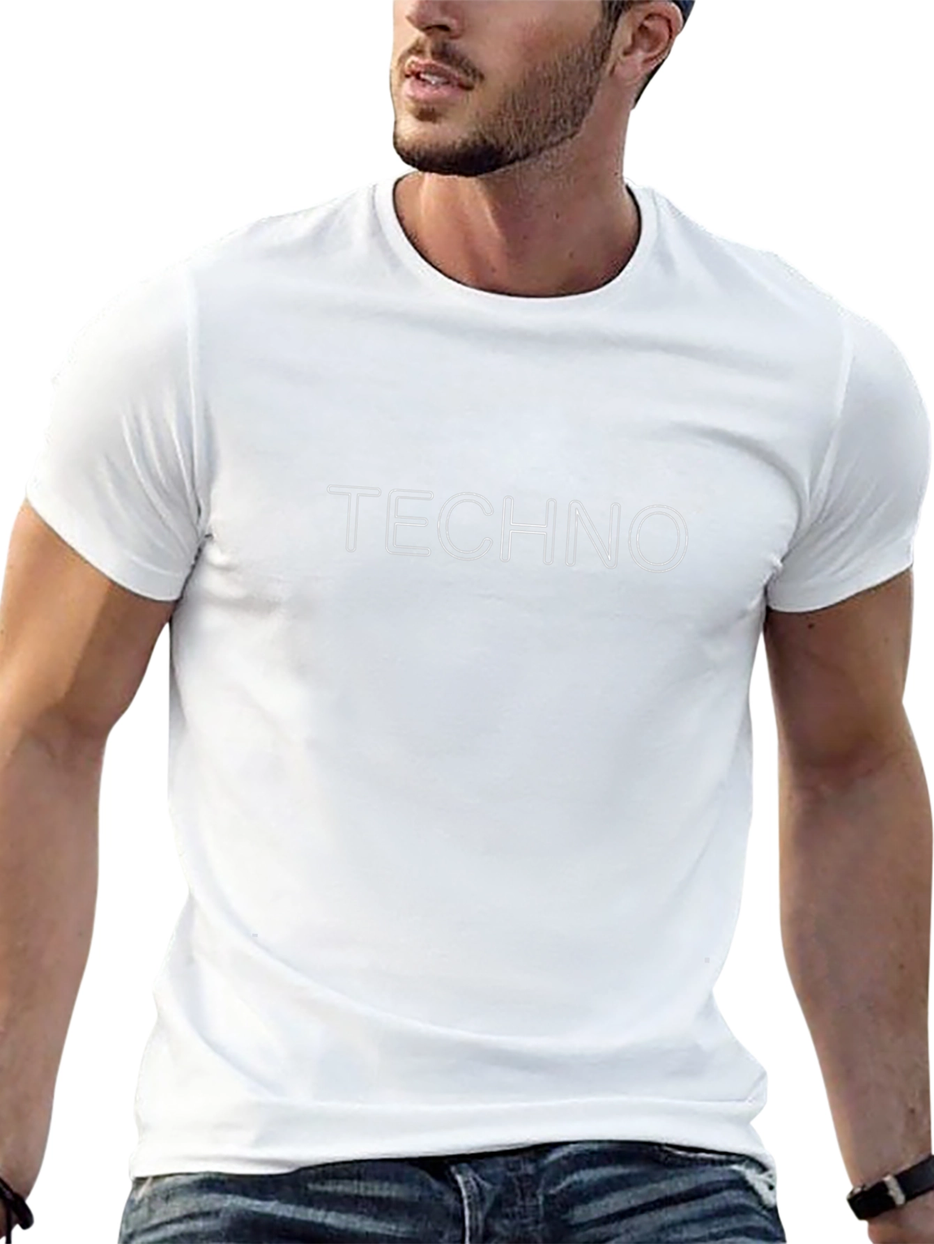 Techno Print Black T-Shirt
