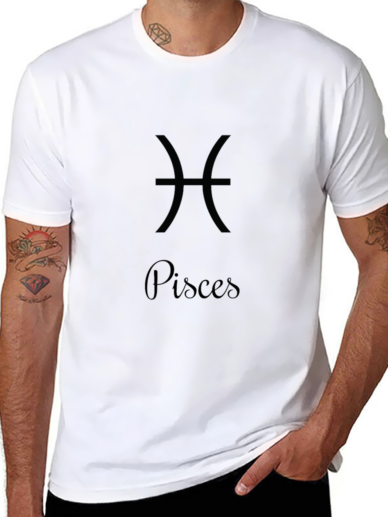 Pisces Zodiac Sign Black T-Shirt