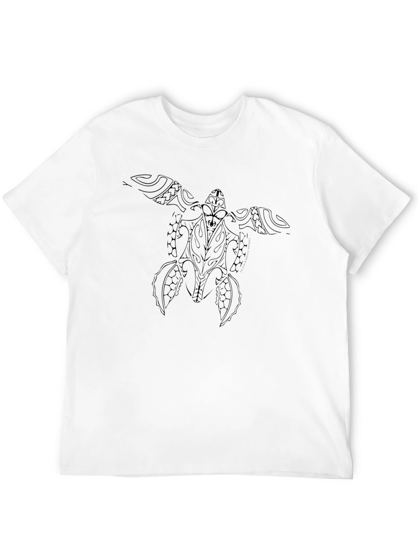 Tribal Turtle Graphic Tee - Classic Black