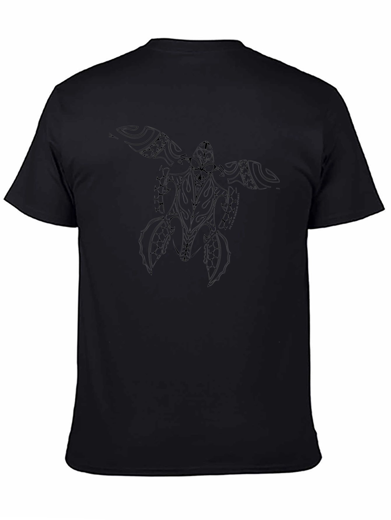 Tribal Turtle Graphic Tee - Classic Black