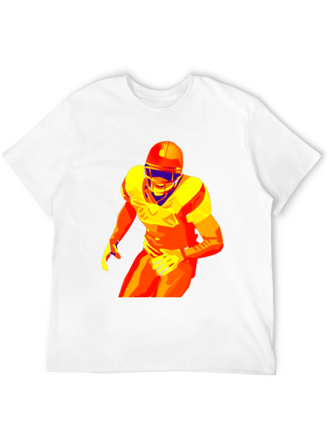 Bold Football Player Graphic Black T-Shirt