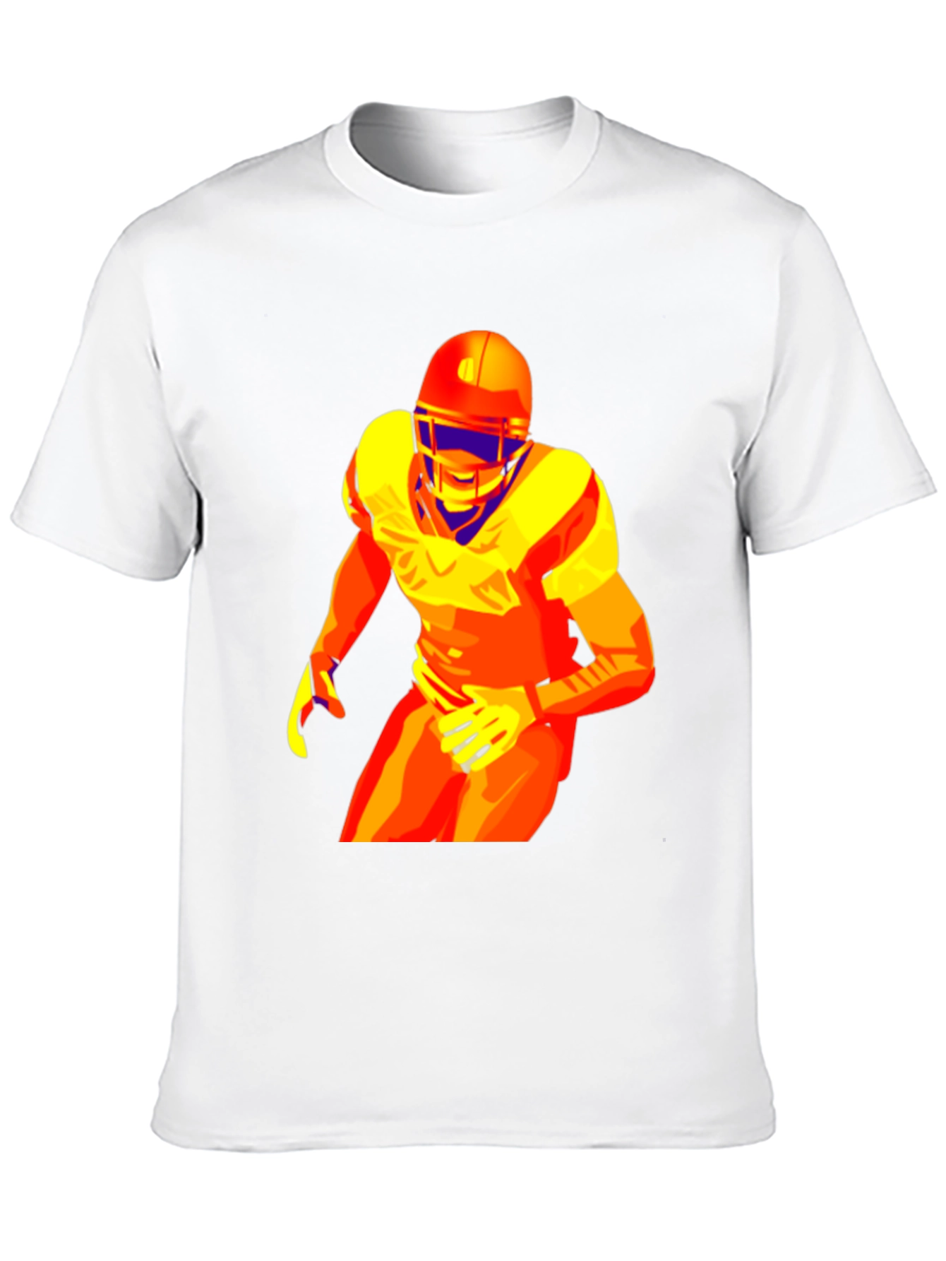 Bold Football Player Graphic Black T-Shirt