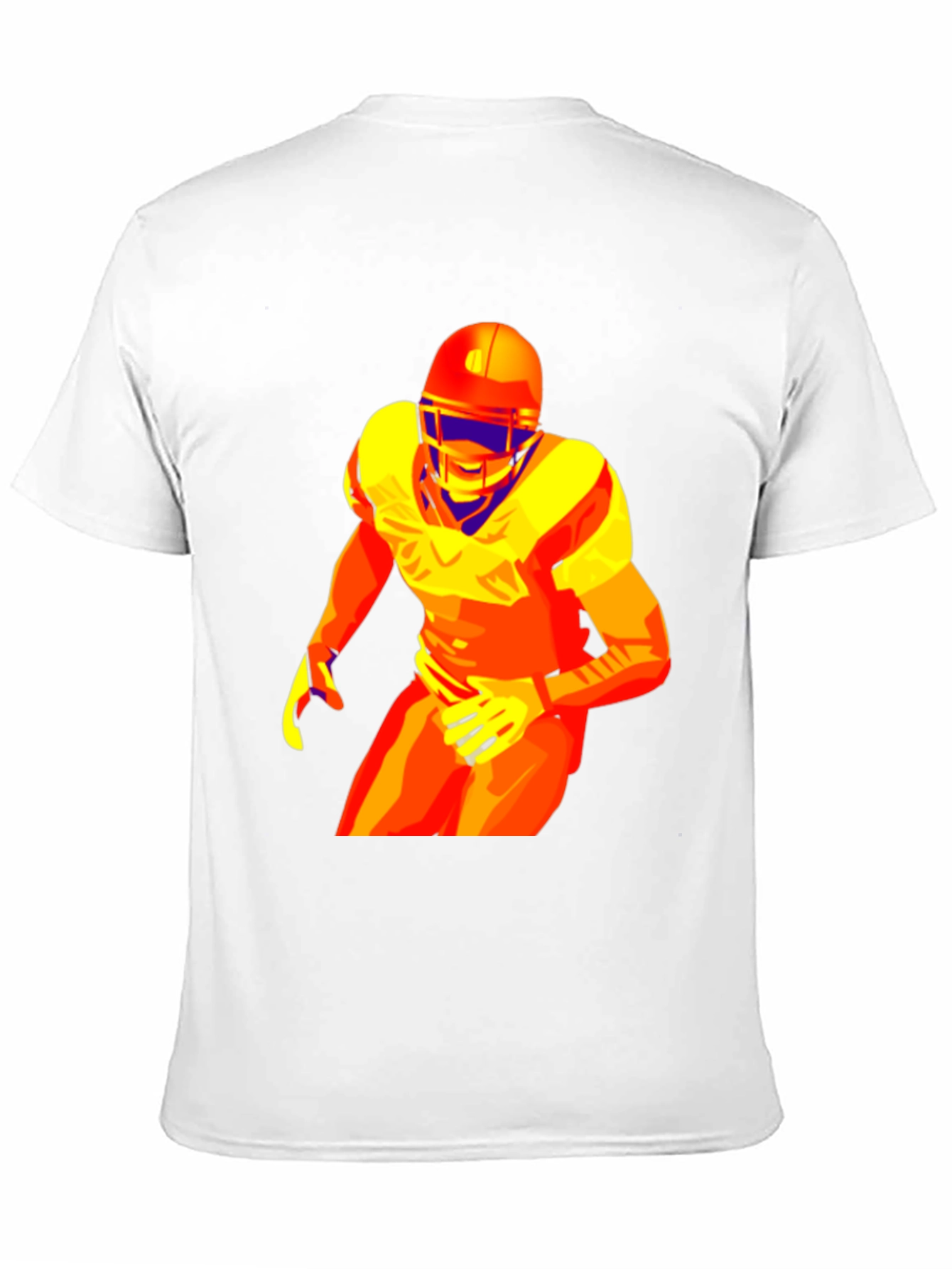 Bold Football Player Graphic Black T-Shirt