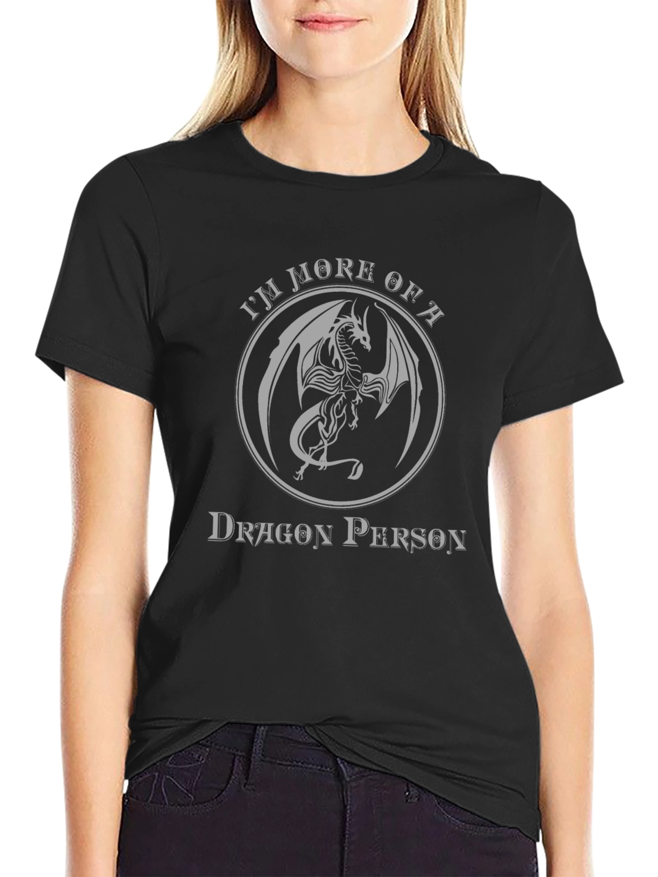 Dragon Person Graphic T-Shirt - Black