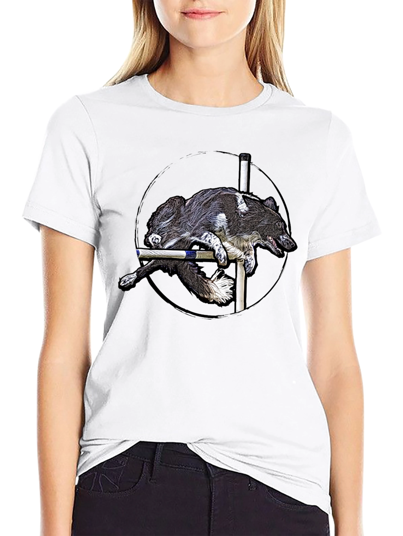 Dog Agility T-Shirt - Jumping Dog Graphic Tee