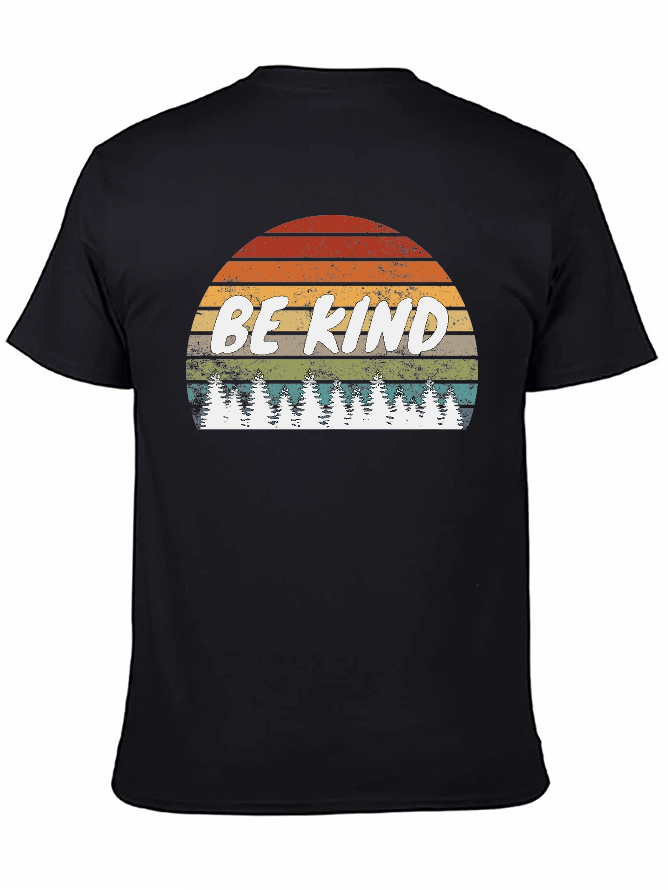 Be Kind Graphic Tee - Retro Sunset & Trees