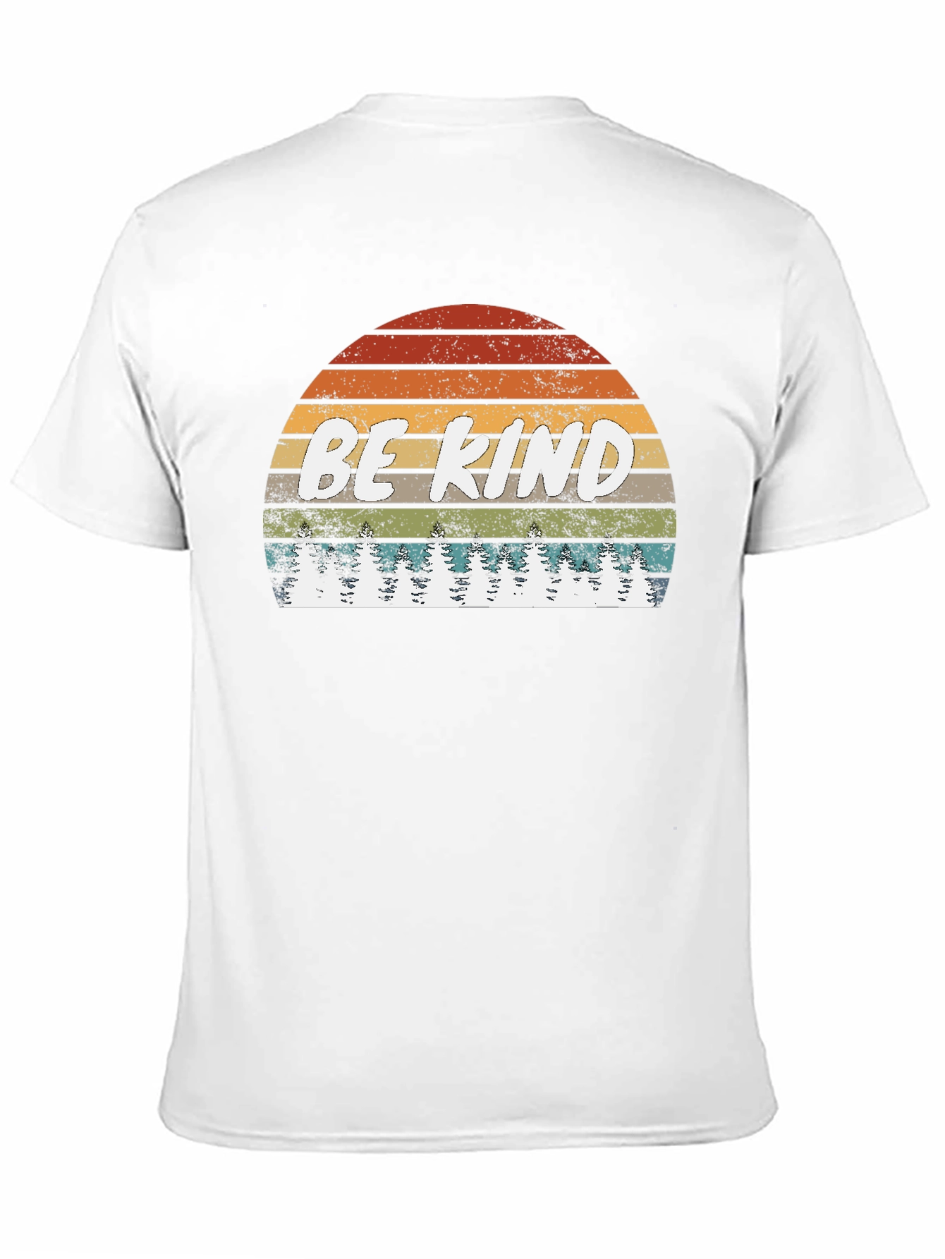 Be Kind Graphic Tee - Retro Sunset & Trees