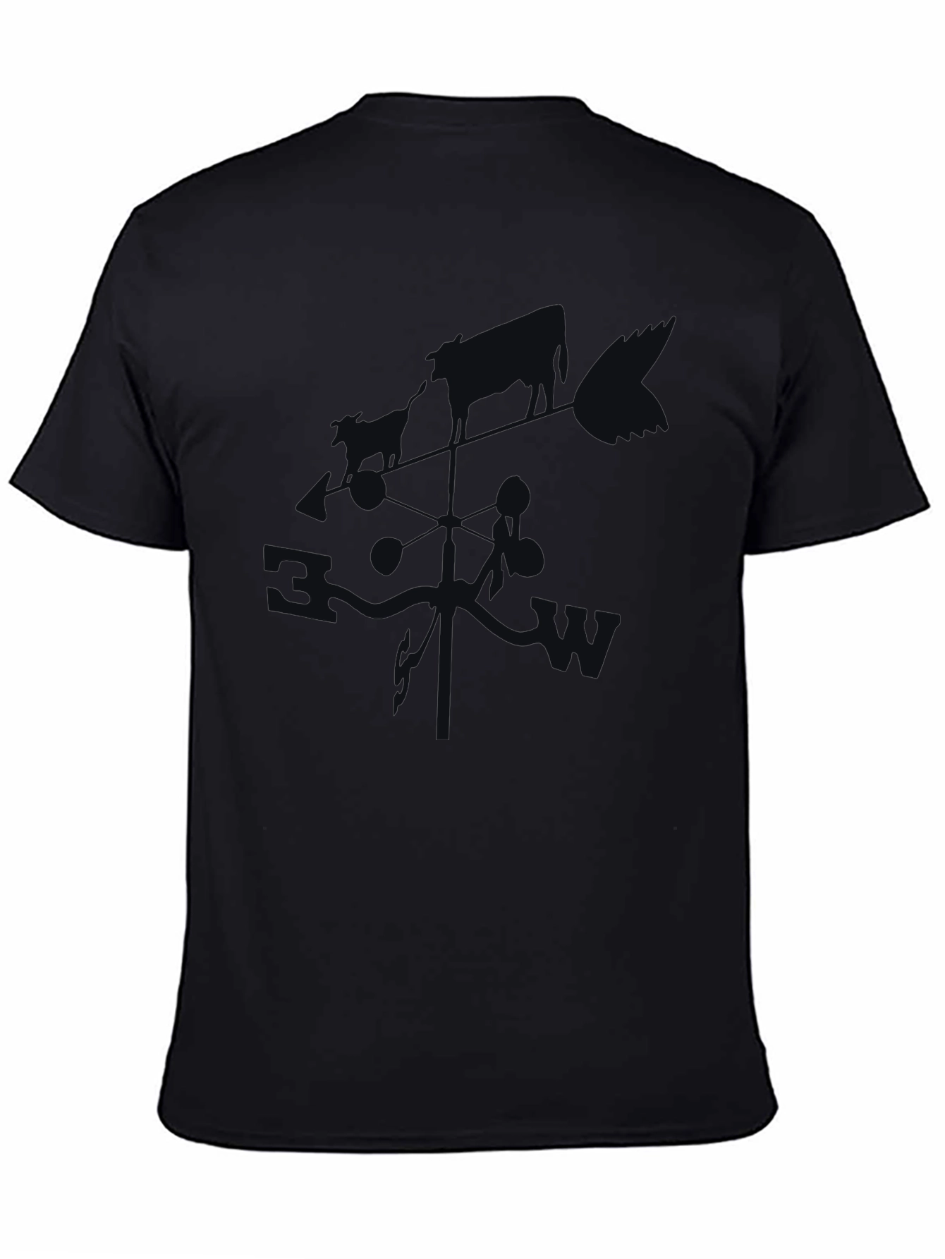 Modern Black Graphic Print T-Shirt