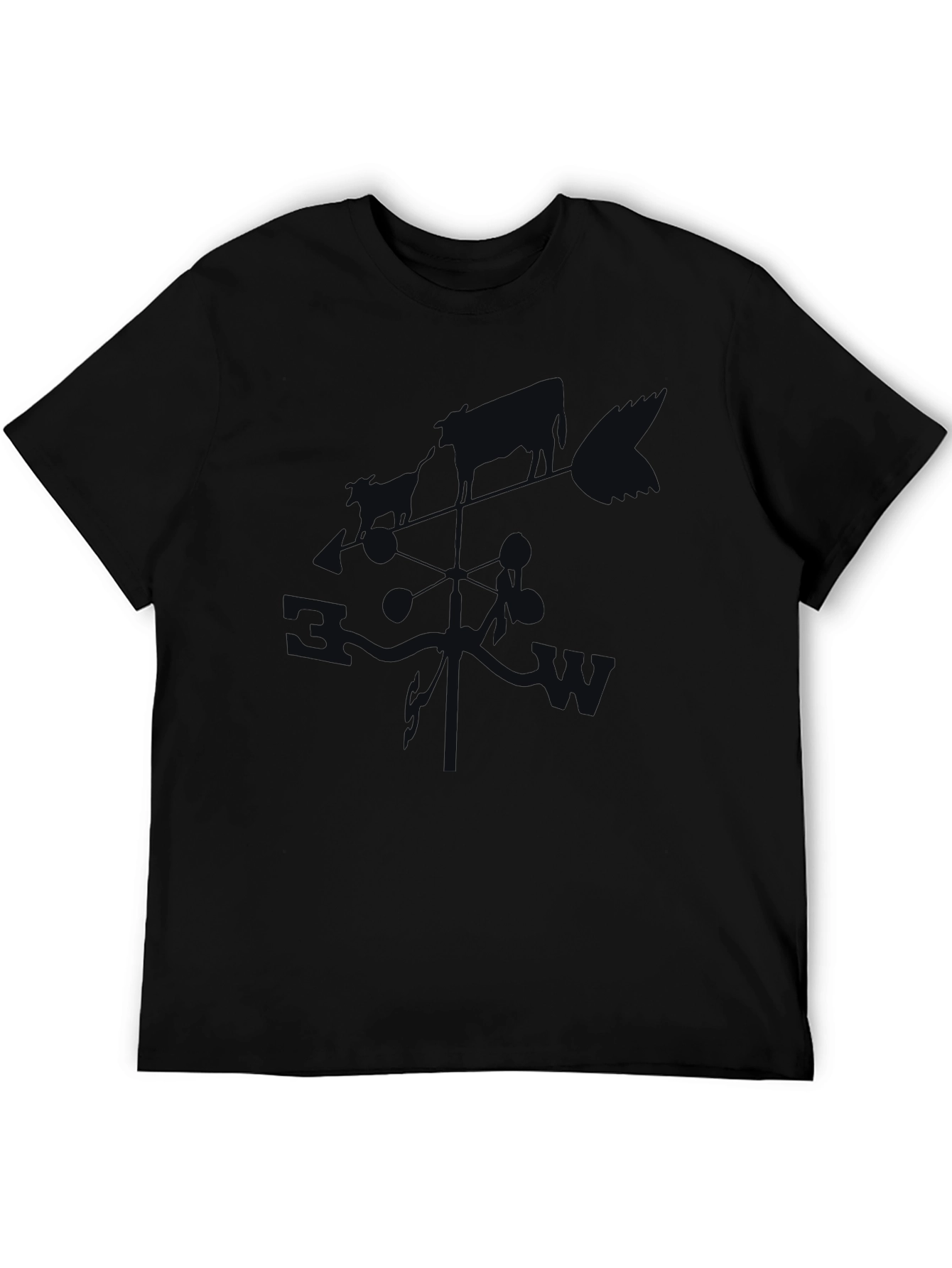 Modern Black Graphic Print T-Shirt