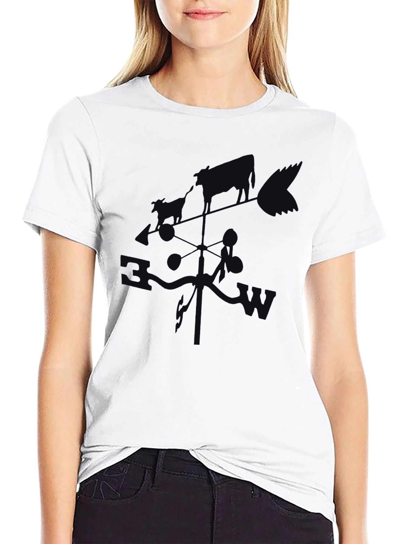 Modern Black Graphic Print T-Shirt