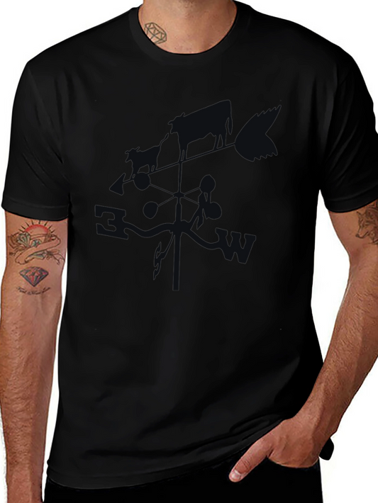 Modern Black Graphic Print T-Shirt