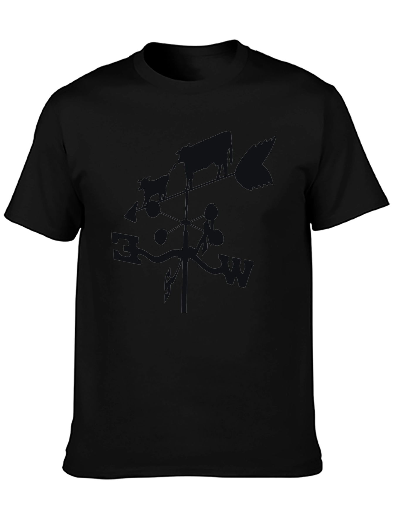 Modern Black Graphic Print T-Shirt
