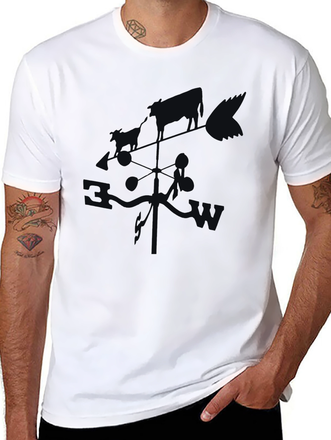 Modern Black Graphic Print T-Shirt