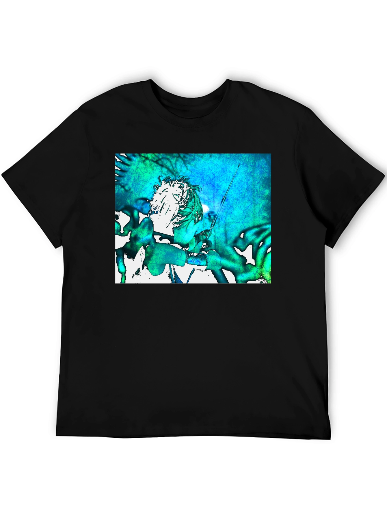 Abstract Art Graphic Print Black T-Shirt