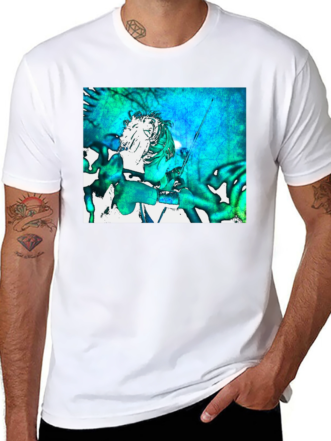 Abstract Art Graphic Print Black T-Shirt